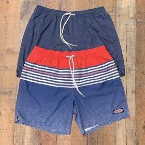 Vineyard Vines Lot of 2 Mens Size Large Swim Trunks Shorts Lined Striped